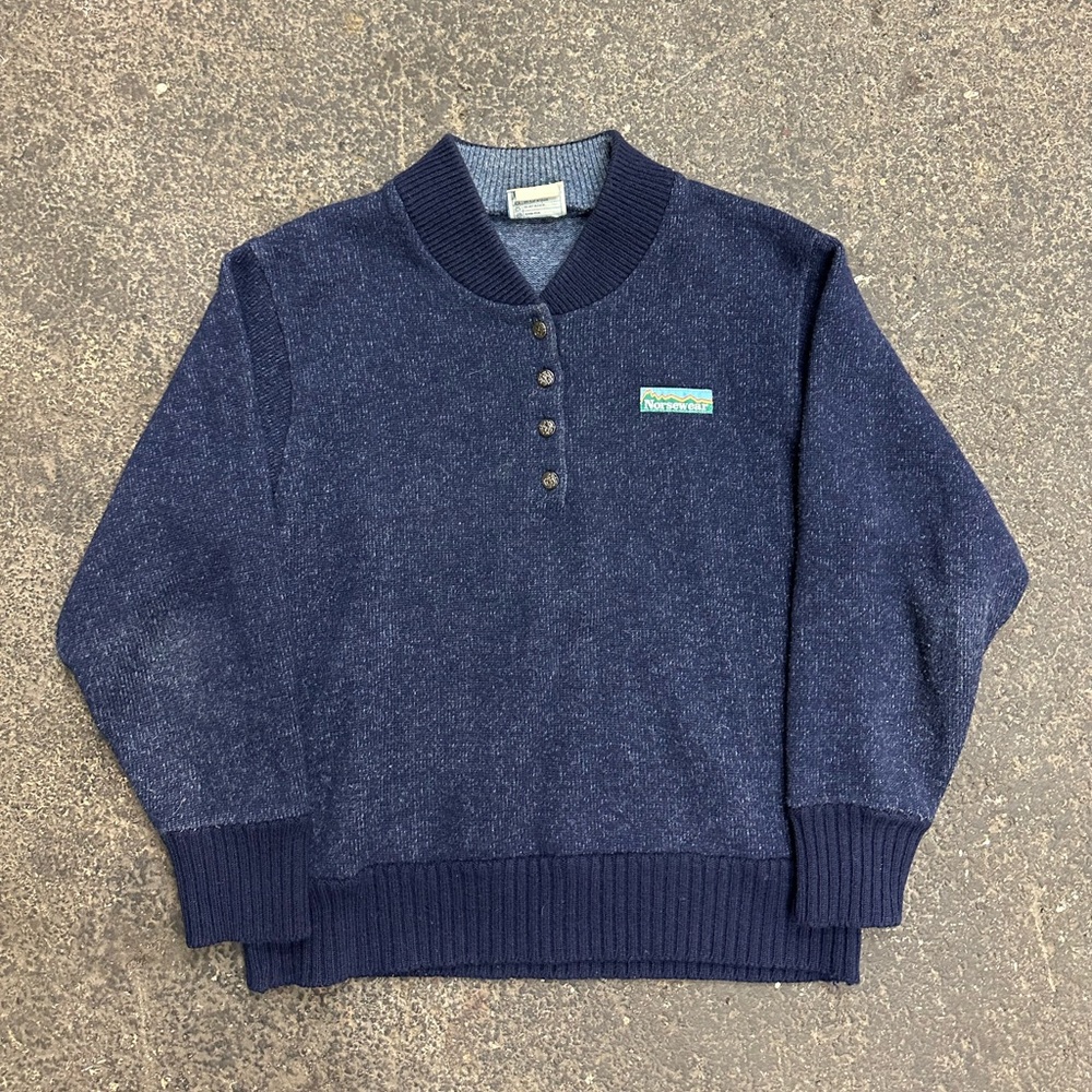 NORSEWEAR Wool Winter Sweater in Blue Men's Size Large New Zealand Fisherman